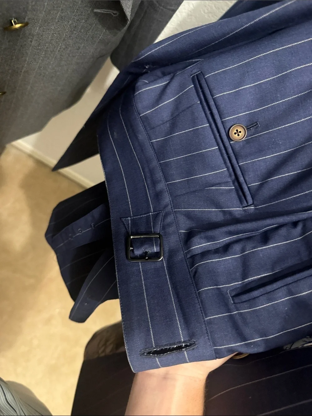 Navy Pinstripe Double-Breasted - bespoke custom